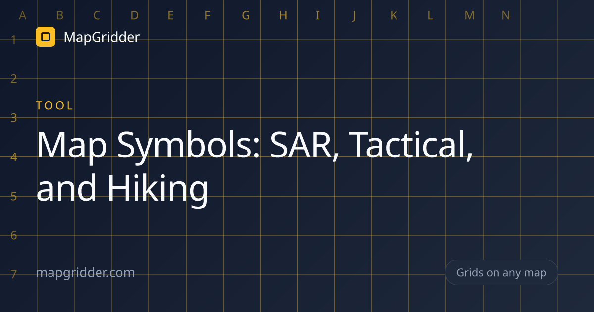 Map Symbols Online: SAR, Tactical, Hiking | MapGridder